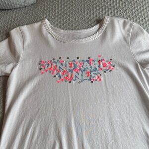 Vineyard Vines Kids' White Tee with Pink Floral Accents